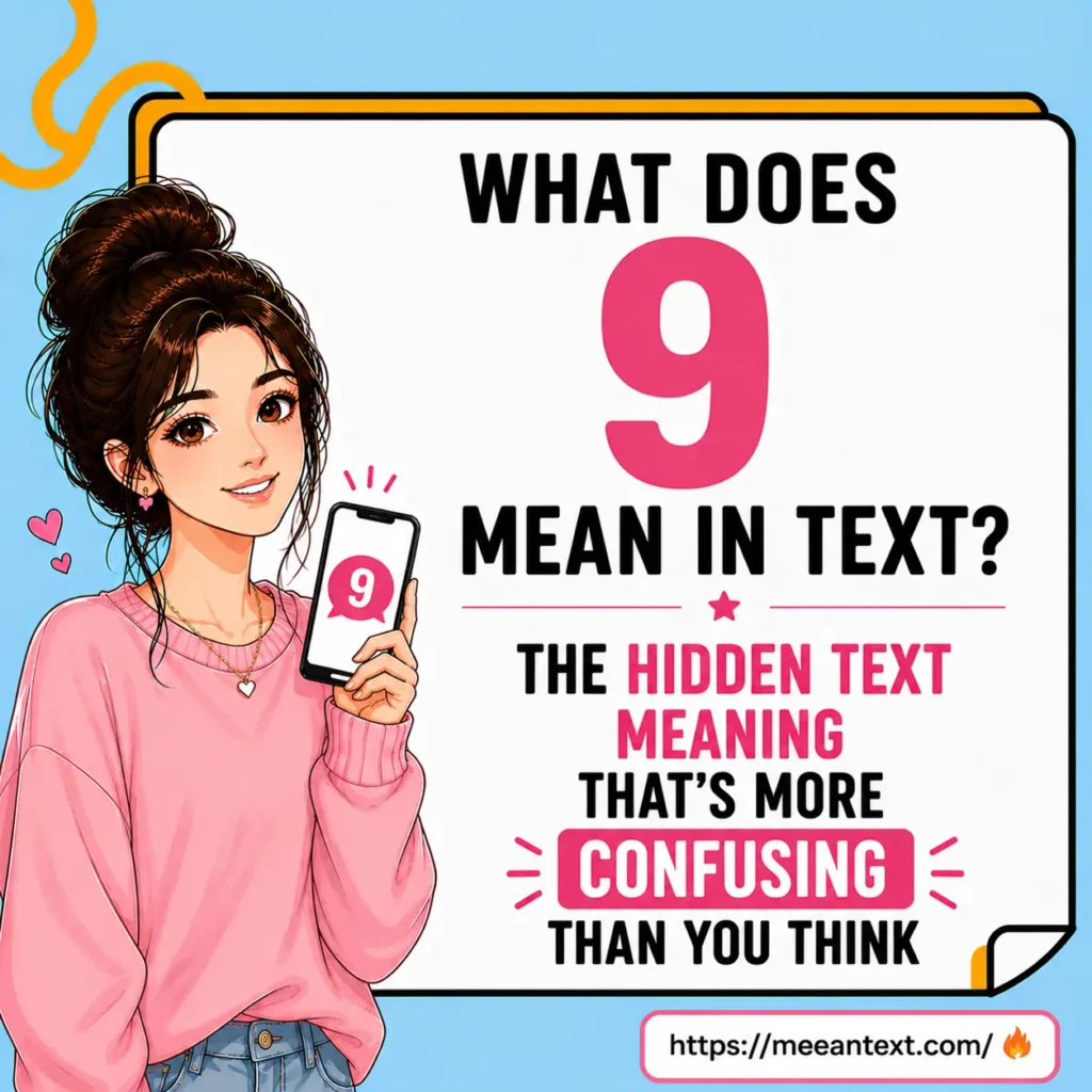 what does 9 mean in text