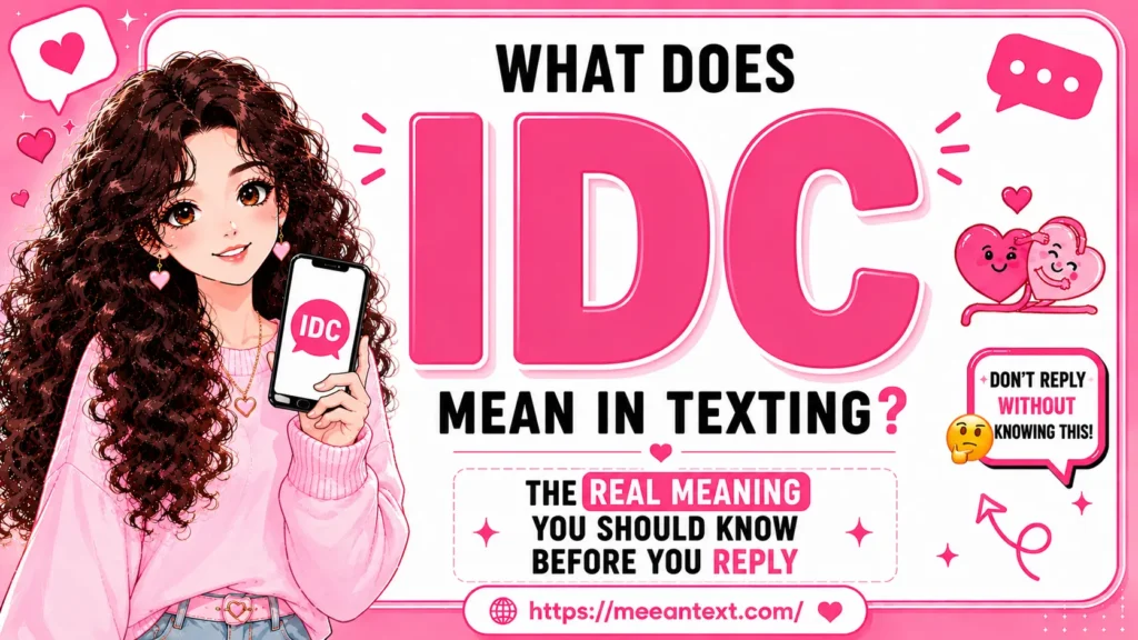 what does idc mean in texting