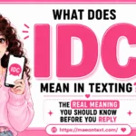 what does idc mean in texting