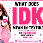what does idk mean in texting