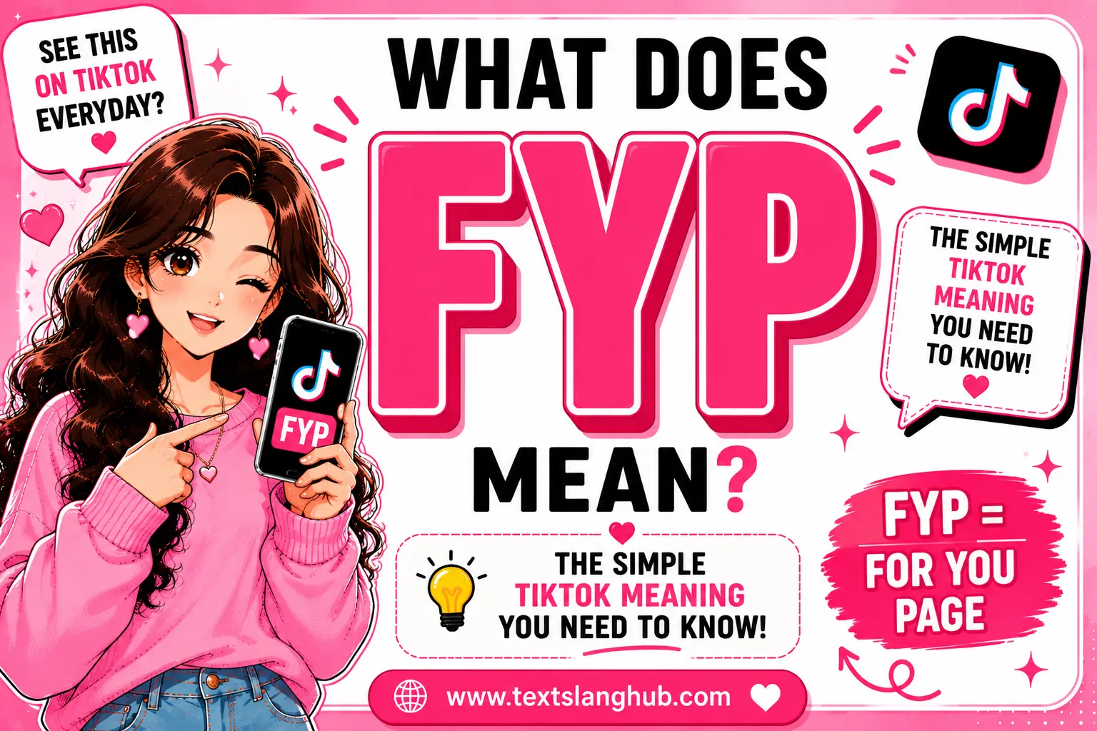FYP stands for “For You Page.” On TikTok, it refers to the personalized feed where users discover recommended videos based on their interests and activity.
