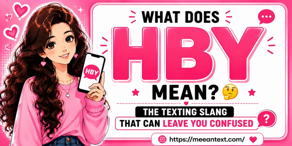 HBY means “How About You?” It is a casual texting abbreviation used to ask the same question back to someone. For example, “I’m good, HBY?” means “I’m good, how about you?”.