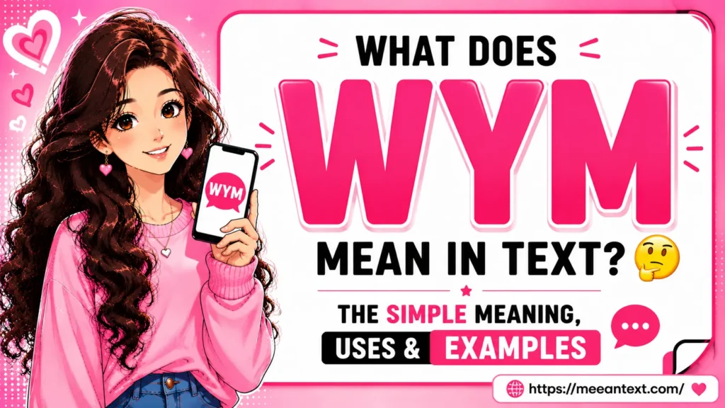WYM means “What do you mean?” It is a casual texting abbreviation used to ask for clarification, show confusion, or express surprise about something someone said.