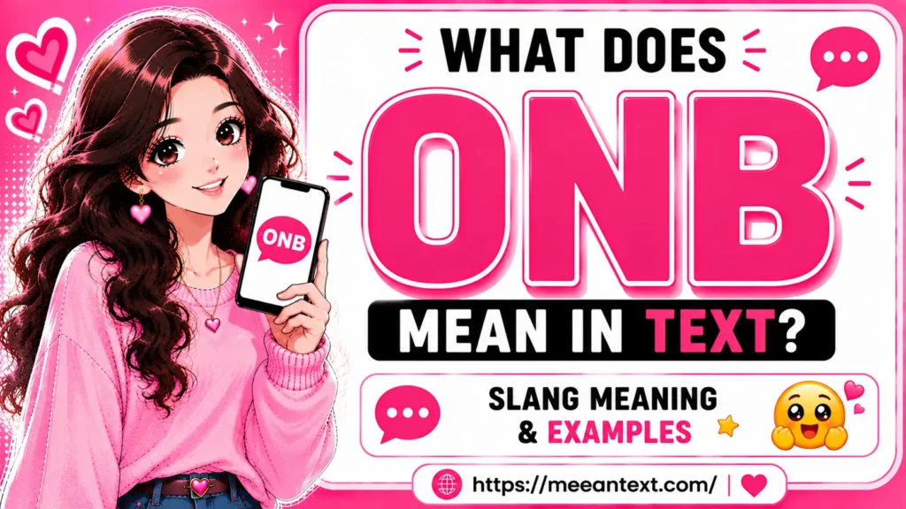 ONB usually means “On Bro” in texting and social media. It's used to emphasize that someone is serious, telling the truth, or strongly agreeing—similar to “I swear” or “for real.”